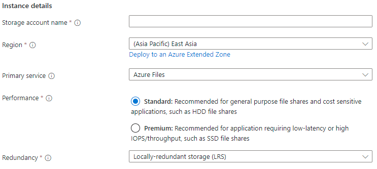 A screenshot of the instance details section of the basics tab.