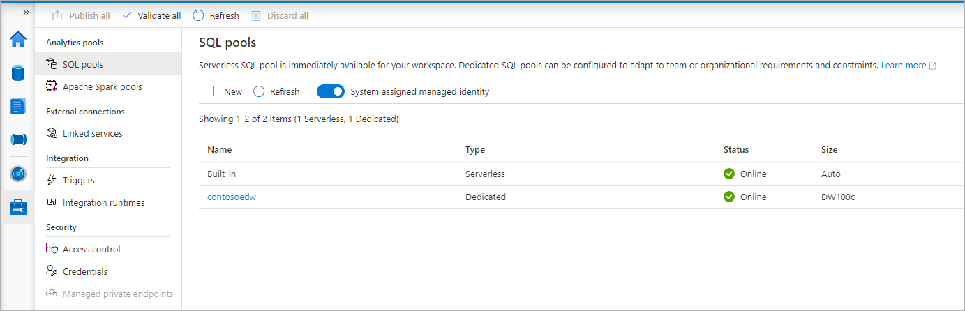 A screenshot of the SQL pool create flow - resource provisioning.