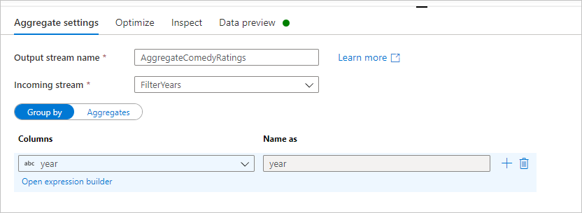 Aggregate settings 1