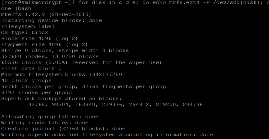 Creation of an ext4 file system