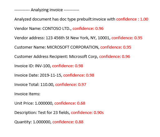 Document Intelligence Studio 的置信度分数