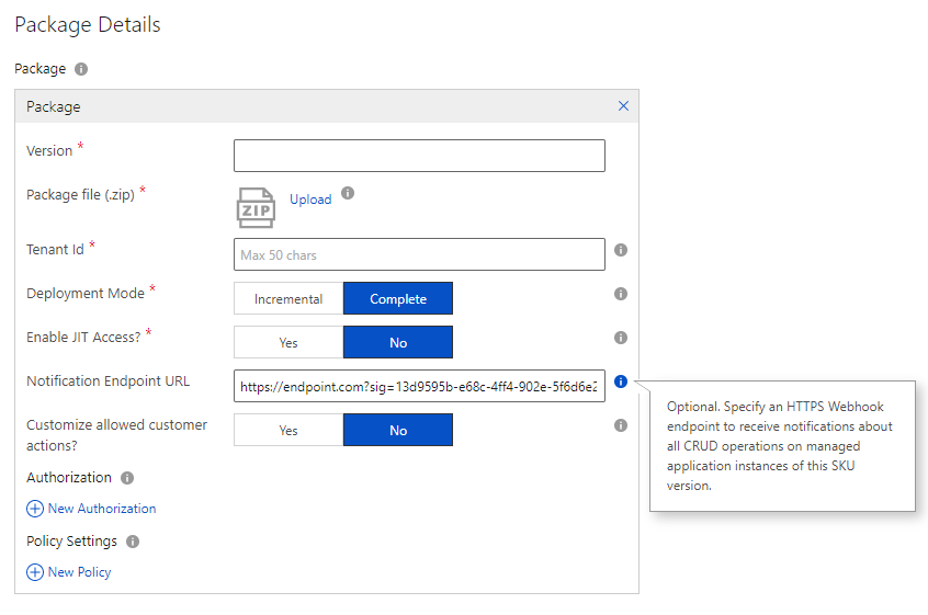 屏幕截图：Azure 门户中的 Azure 市场托管应用程序通知。