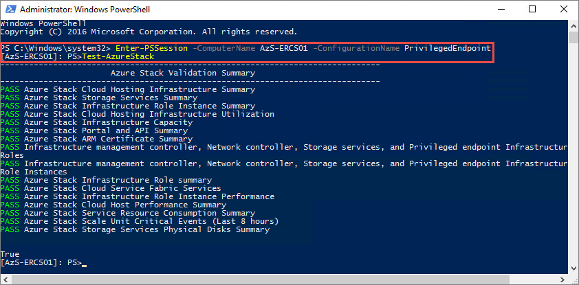 Test Azure Stack - Installation successful