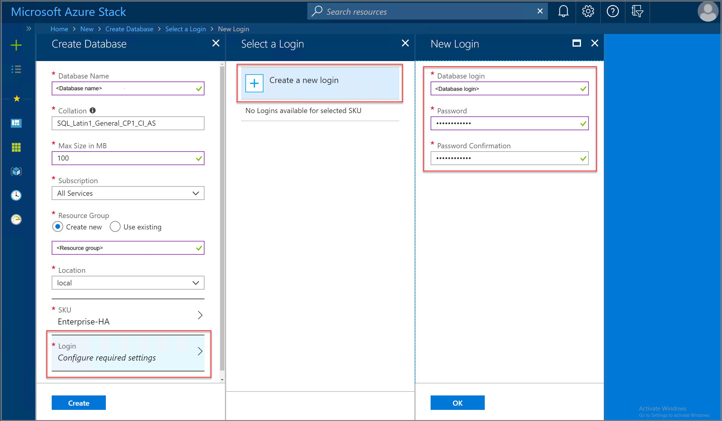 在 Azure Stack Hub 用户门户中创建登录名