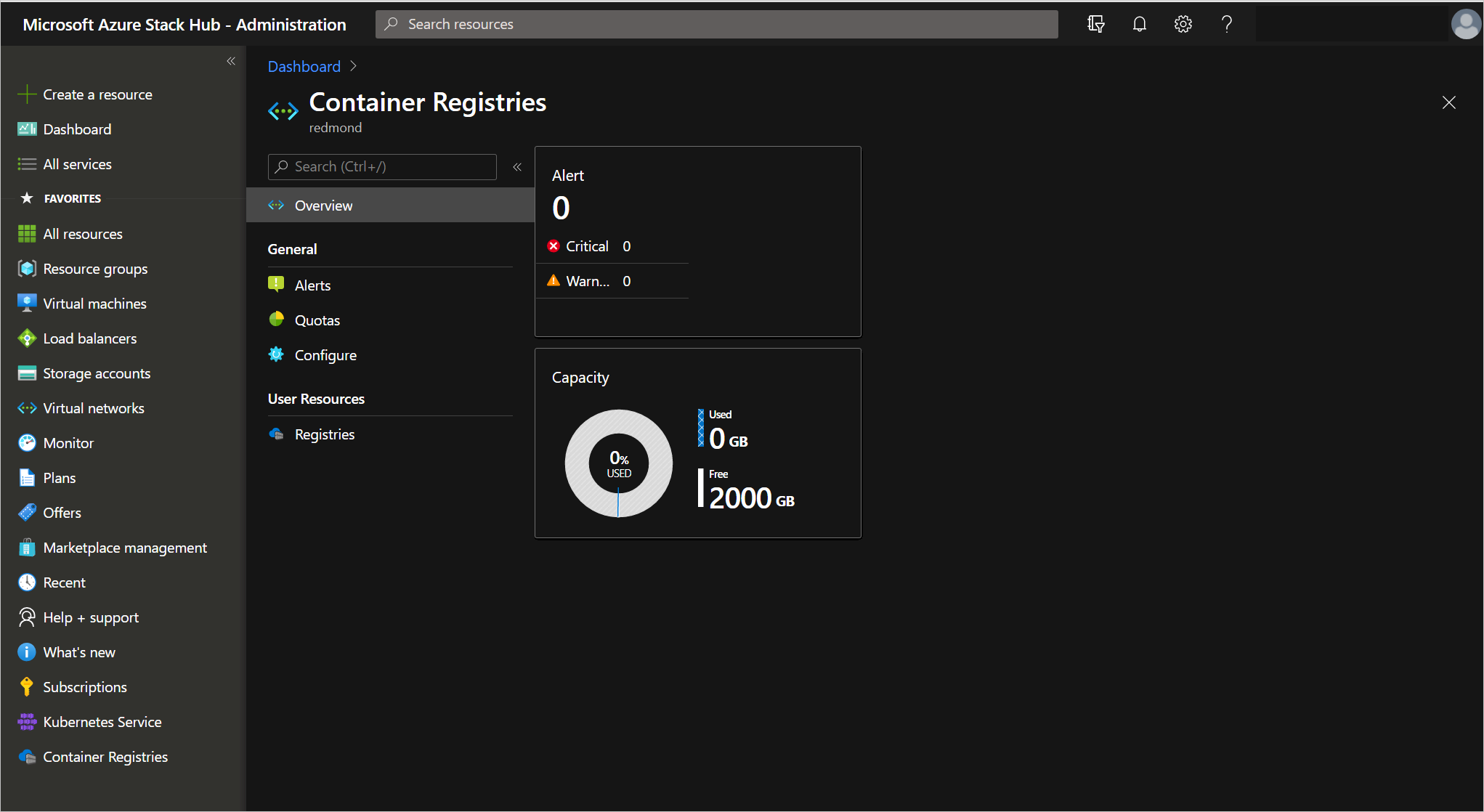 安装 Azure Stack Hub 注册表。