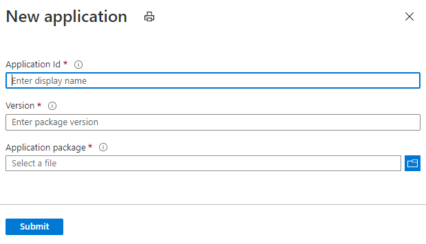 在 Azure 门户中新建应用程序的过程的屏幕截图。