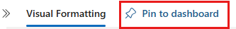 Azure 数据资源管理器 Web UI 中的“固定到仪表板”选项卡的屏幕截图。