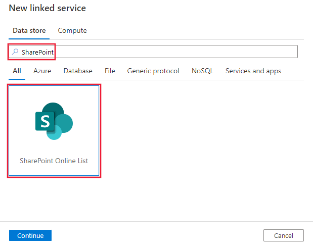 SharePoint Online 列表连接器的屏幕截图。