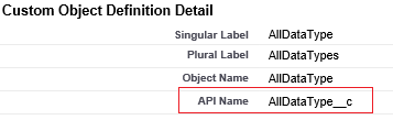 Salesforce 连接 API 名称