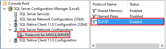 启用 TCP/IP