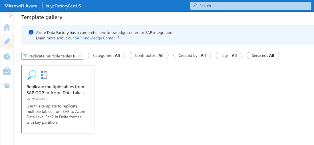 SAP CDC 搜索模板的屏幕截图。