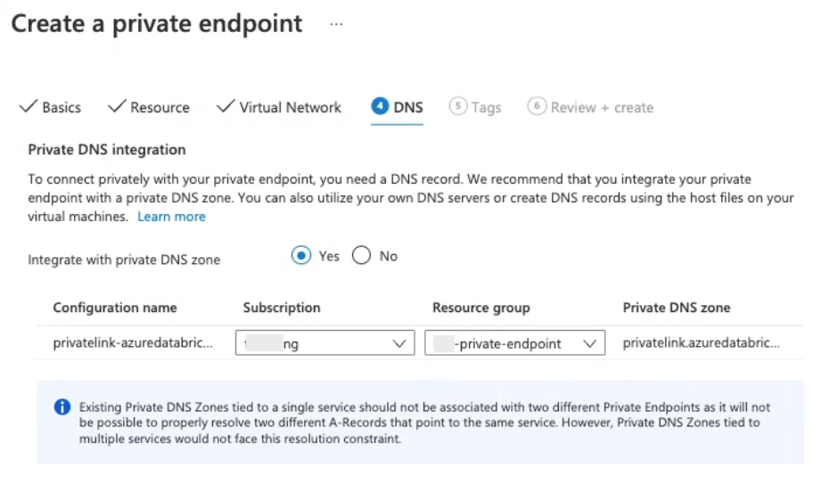 设置专用终结点 DNS。