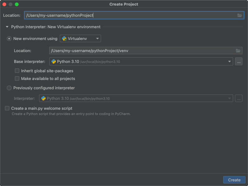 创建 PyCharm 项目