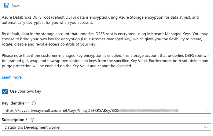 在 Azure 门户中启用客户管理的密钥