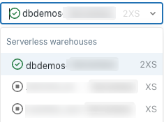 SQL 仓库选择器