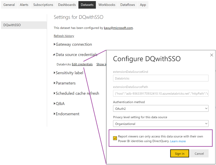 为 Databricks 数据访问启用 SSO