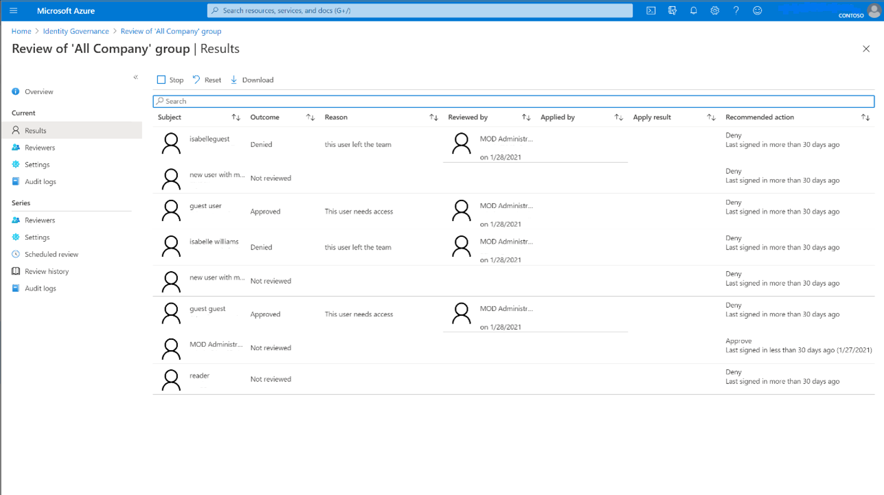 跨 Microsoft 365 组对来宾访问进行评审