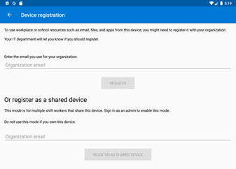 应用中 Microsoft Authenticator 设备注册窗口的屏幕截图。