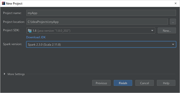 IntelliJ IDEA 选择 Spark SDK。