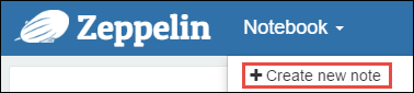 创建新的 Zeppelin 笔记本。