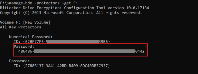 获取 BitLocker 密钥