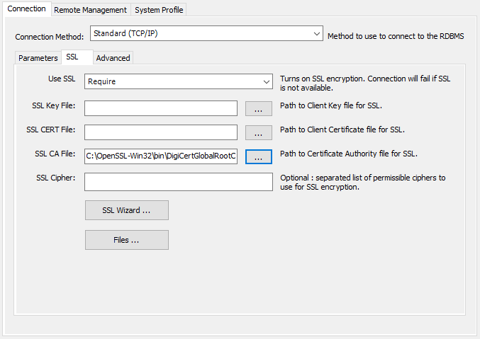 Save SSL configuration