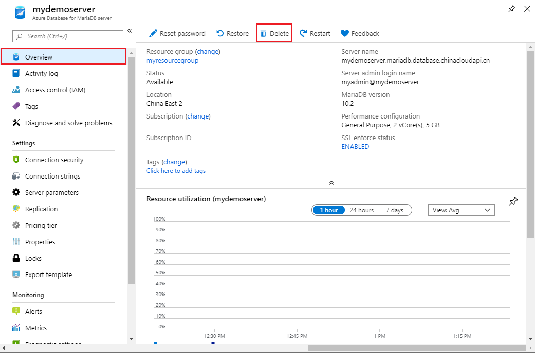 Azure Database for MariaDB - Delete master