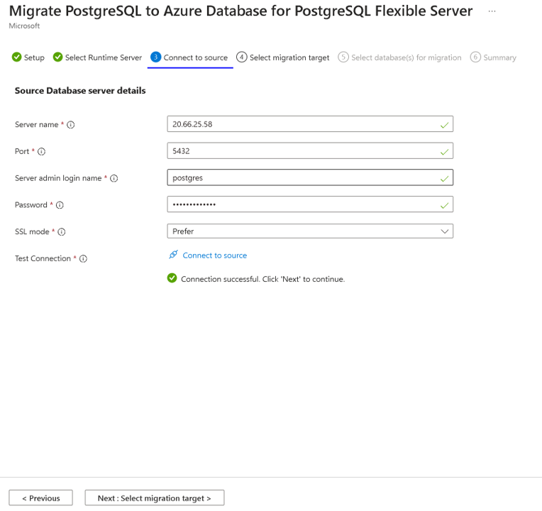 Connectsourcemigration 的屏幕截图。