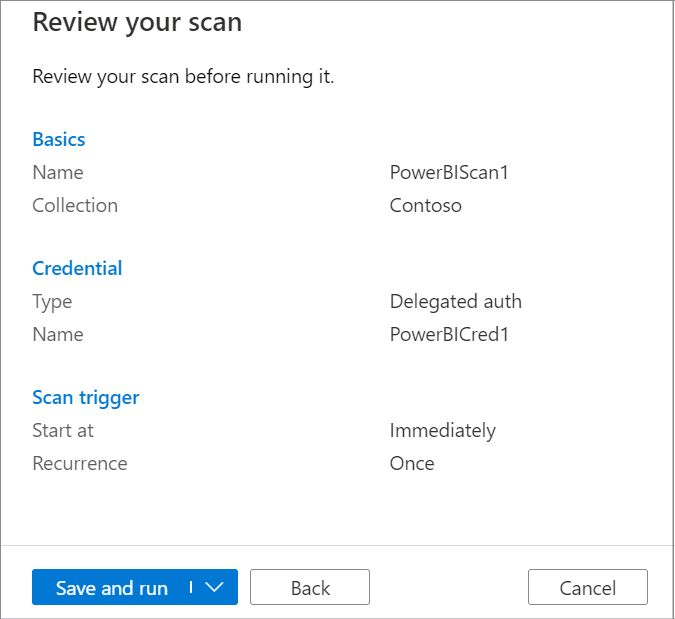 保存并运行 Power BI 源的屏幕截图。