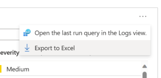 导出到 Excel 选项的屏幕截图。