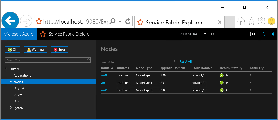 Service Fabric Explorer