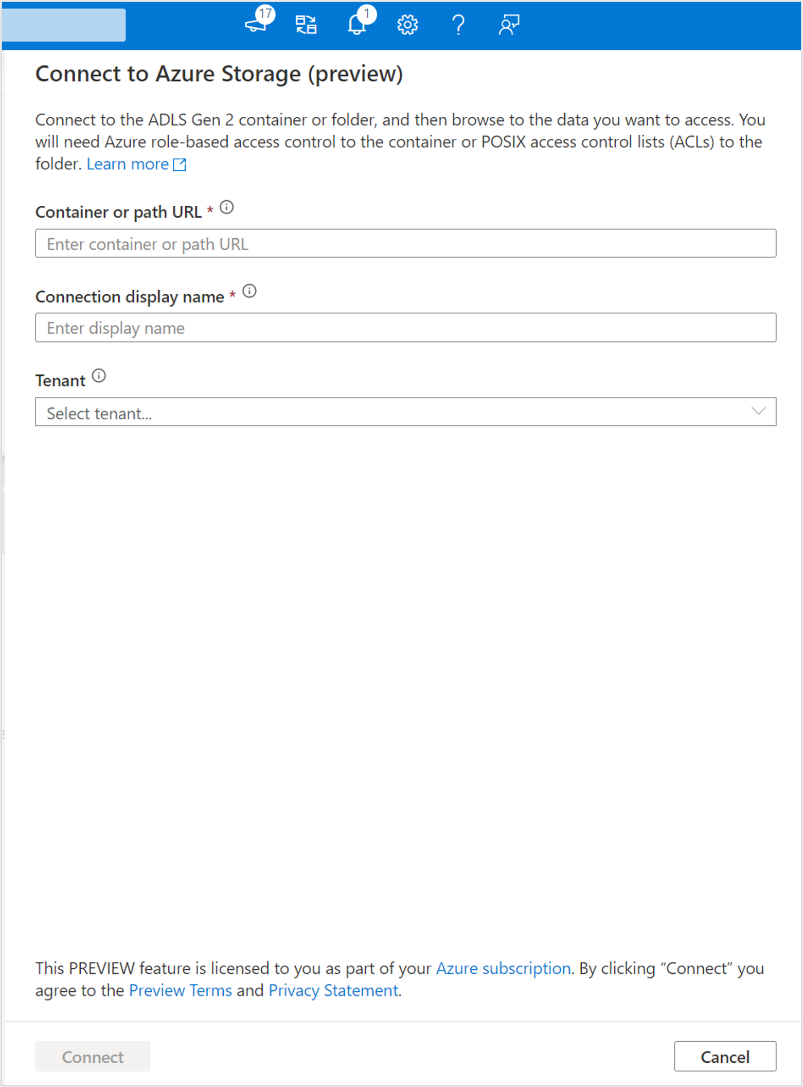 Connect to Storage folder with ACLs