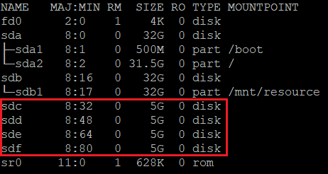 List of attached disks in the OS