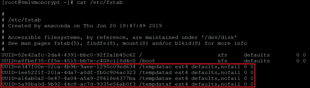 Configuration information via fstab