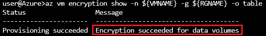Encryption status in the Azure CLI