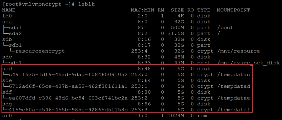 Encryption status in the OS